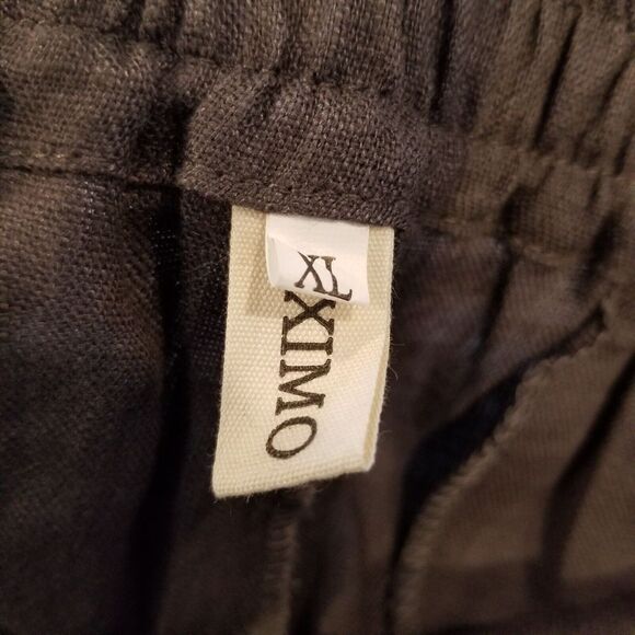 Ximo Women 100% Linen Pull On Pants Size XL Dark Gray Drawstring Waist - Picture 7 of 9